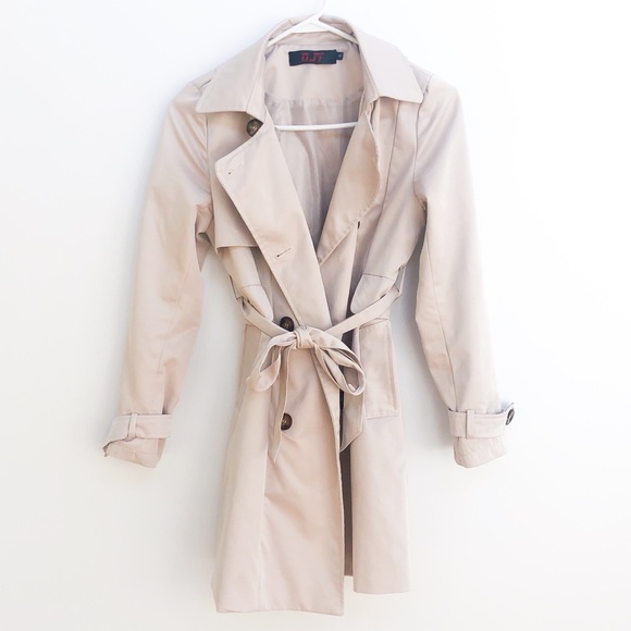 Jackets & Blazers - Light Tan Tie-Waist Women’s Trench Coat